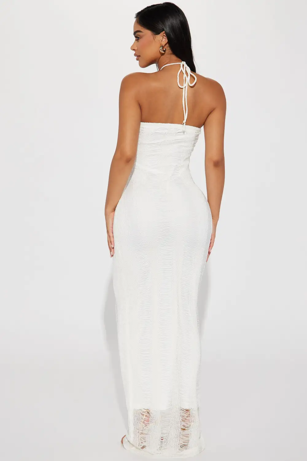 Demi Crochet Maxi Dress - White