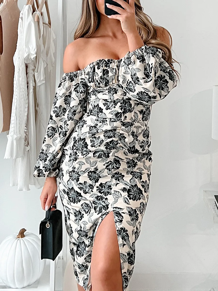 Strapless off-the-shoulder dress