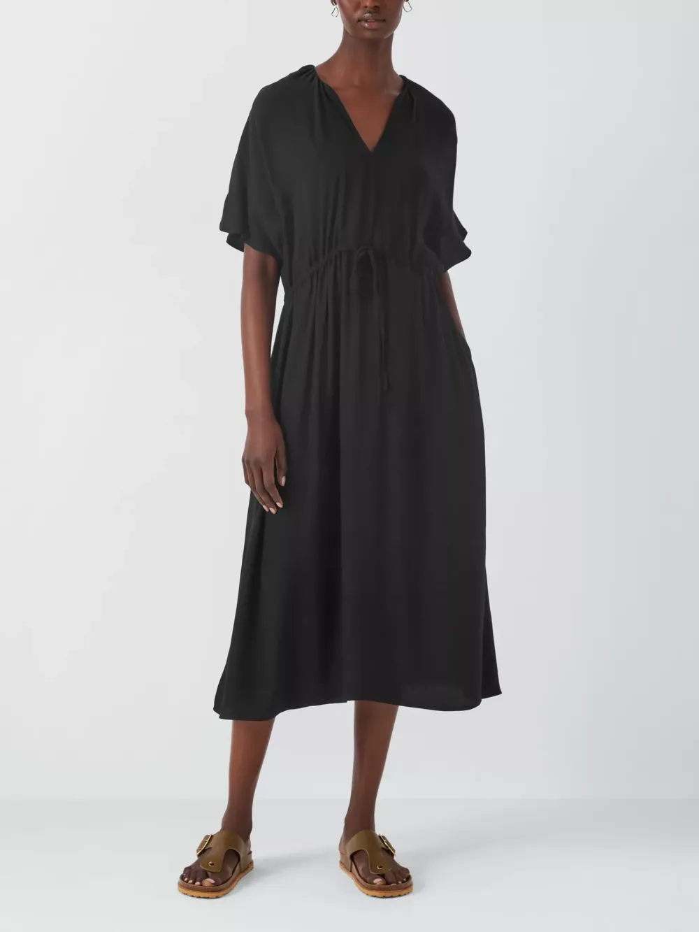 Fluid Drawstring Waist Dress