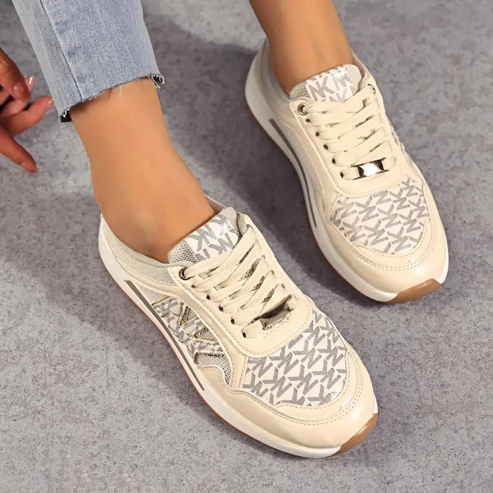 Modern Lace-Up Round Toe Sneakers