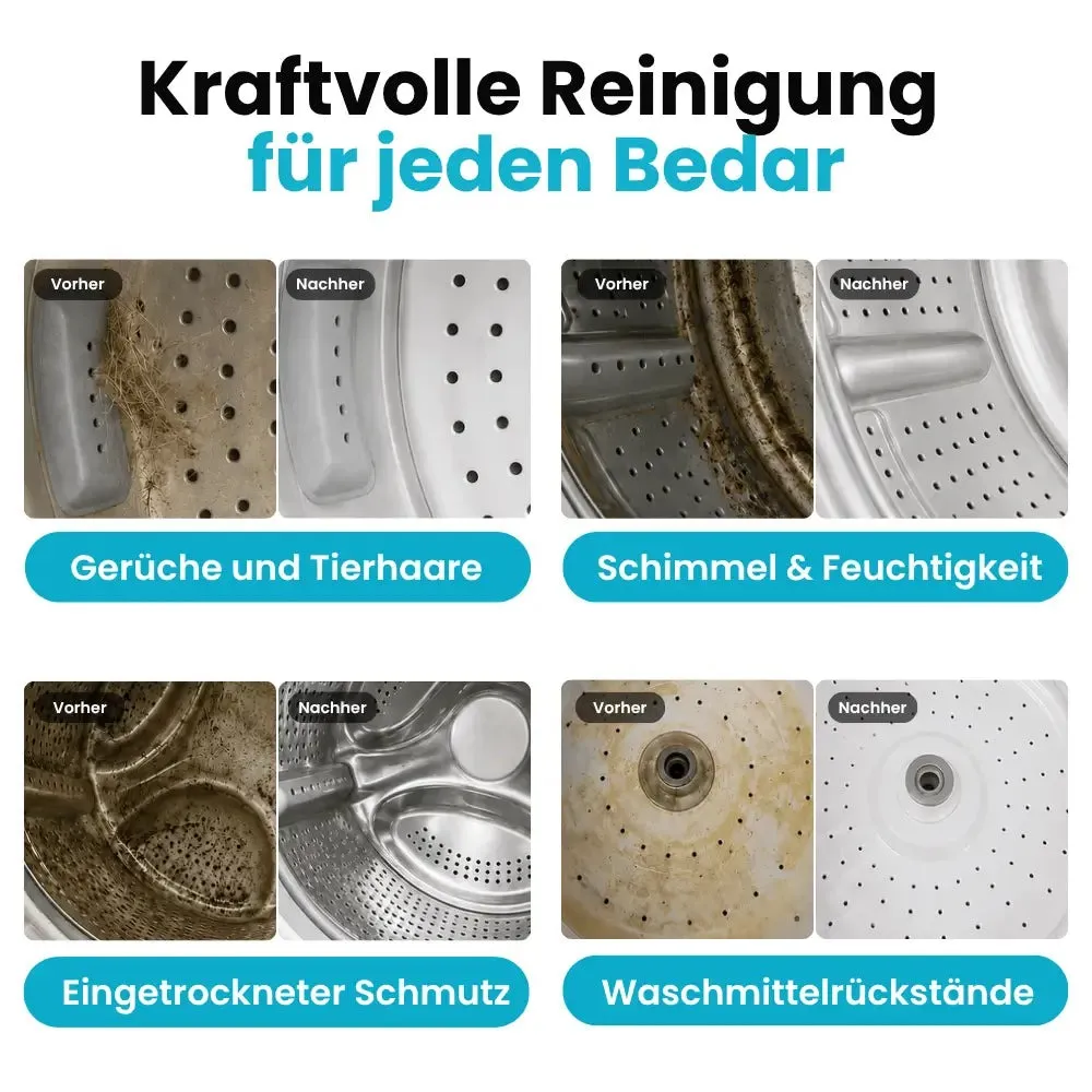 Washing Machine Cleaner Tablets for Pet Hair & Odor Removal, Deep Clean for Front-Load & Top-Load Washers