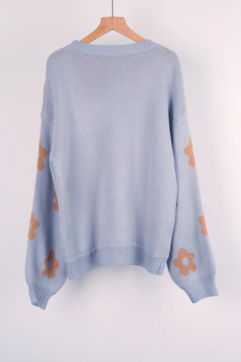 Flower Long Sleeve Round Neck Printed Sweater