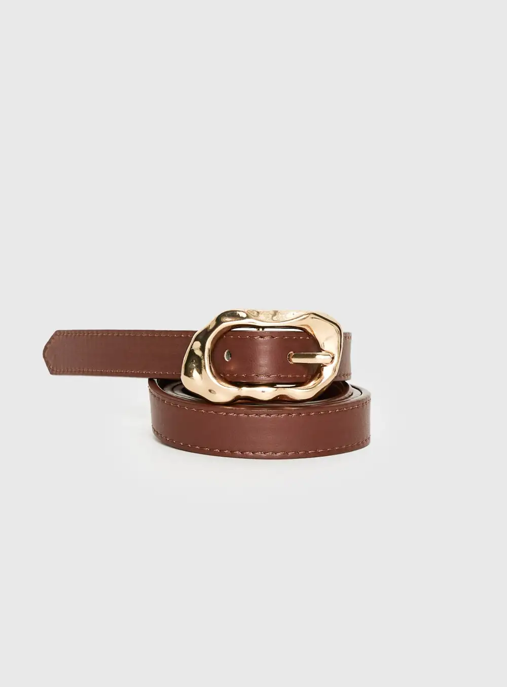 Accent Ready Buckle Faux Leather Belt
