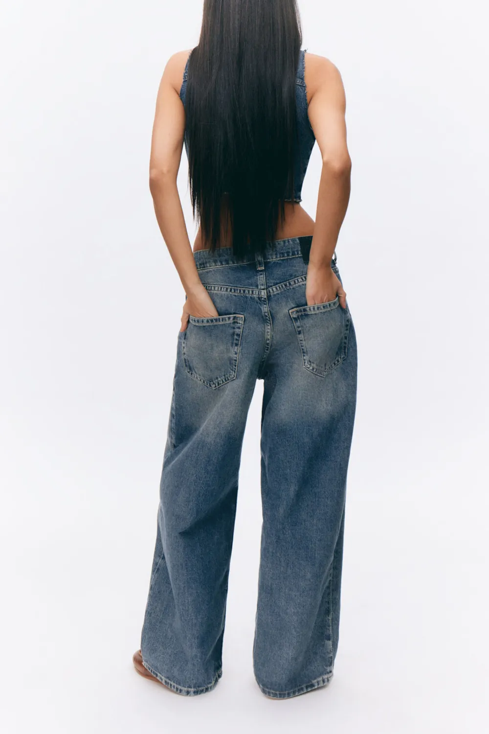 Low Rise Wide Leg Jeans