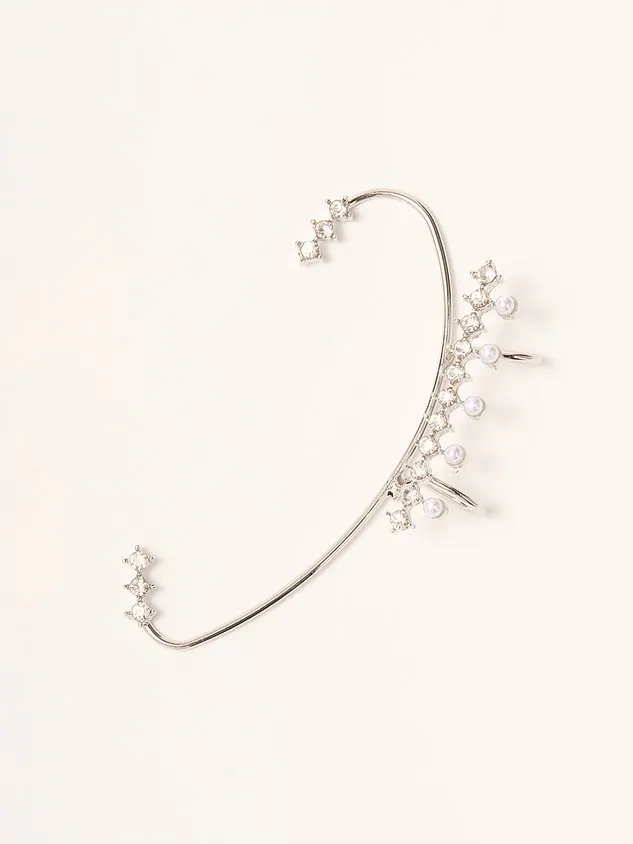 Zircon Pearl Diamond Ear Cuff