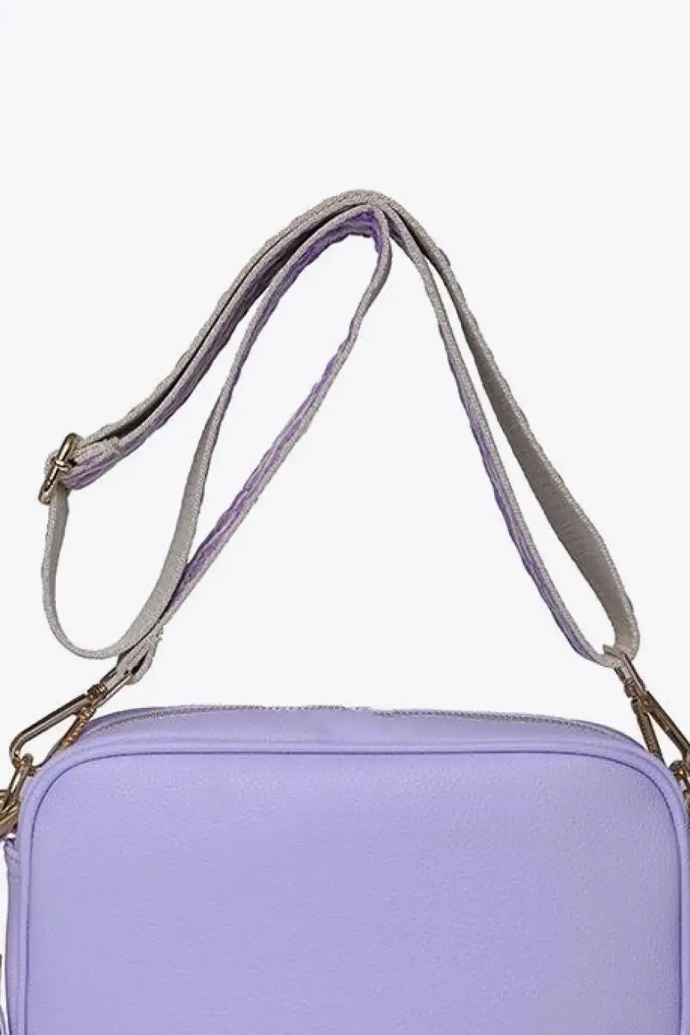 Tassel Accent Faux Leather Crossbody Bag
