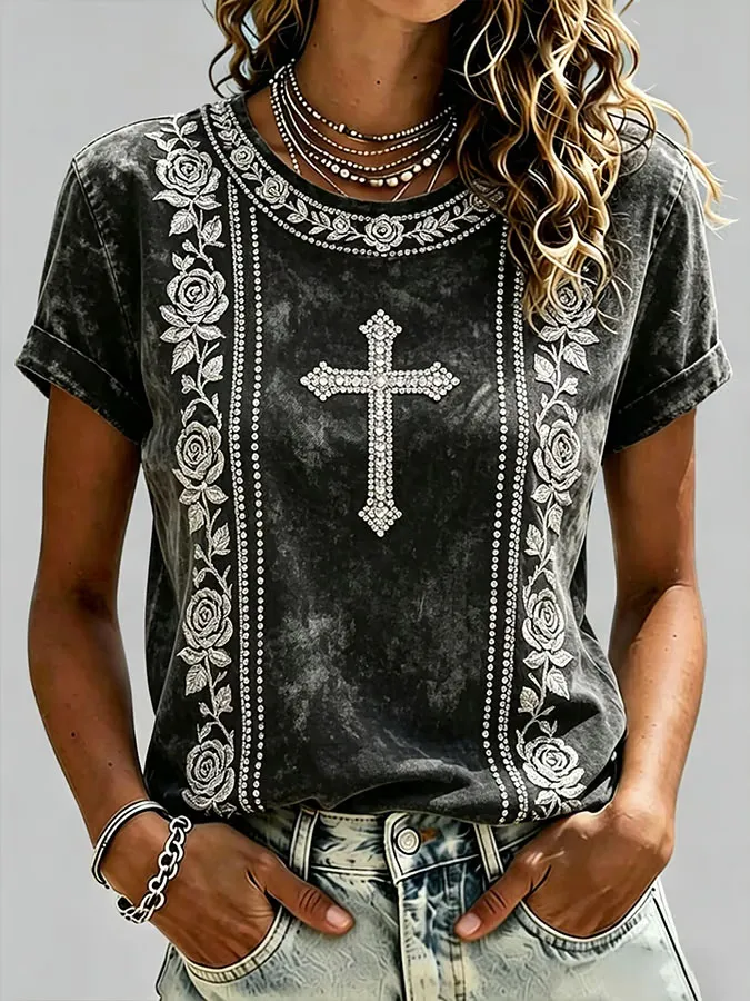 Women's Faith Cross Casual T-shirt