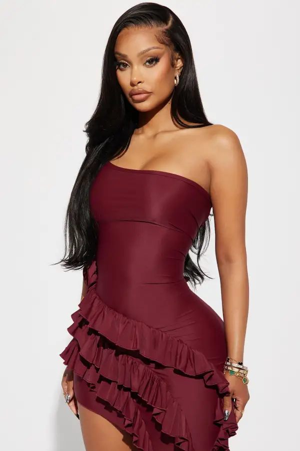 Charlette Rose Mini Dress - Burgundy
