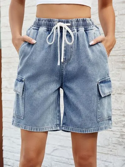 Streetwear Drawstring Pocket Detail Shorts