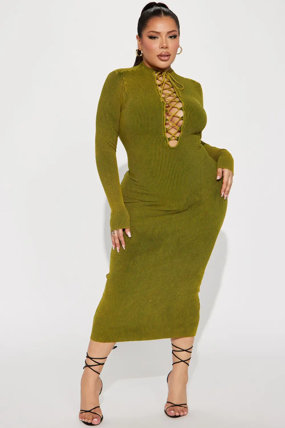 Keep Talkin Midi Dress - Lime