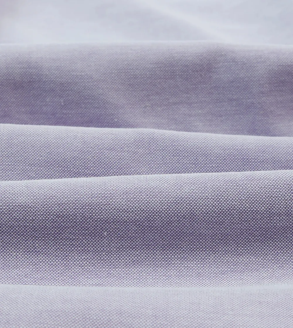 Lilac Button Front Cotton Oxford Cloth Button-Down Shirt