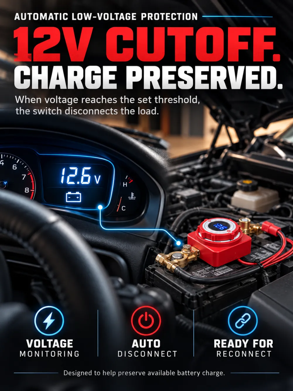 High-Efficiency Anti-Drain Remote Battery Disconnect Switch Kit