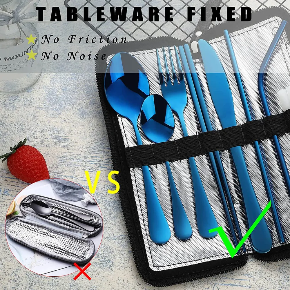 (Store Closing Sale) Portable travel cutlery, reusable silverware