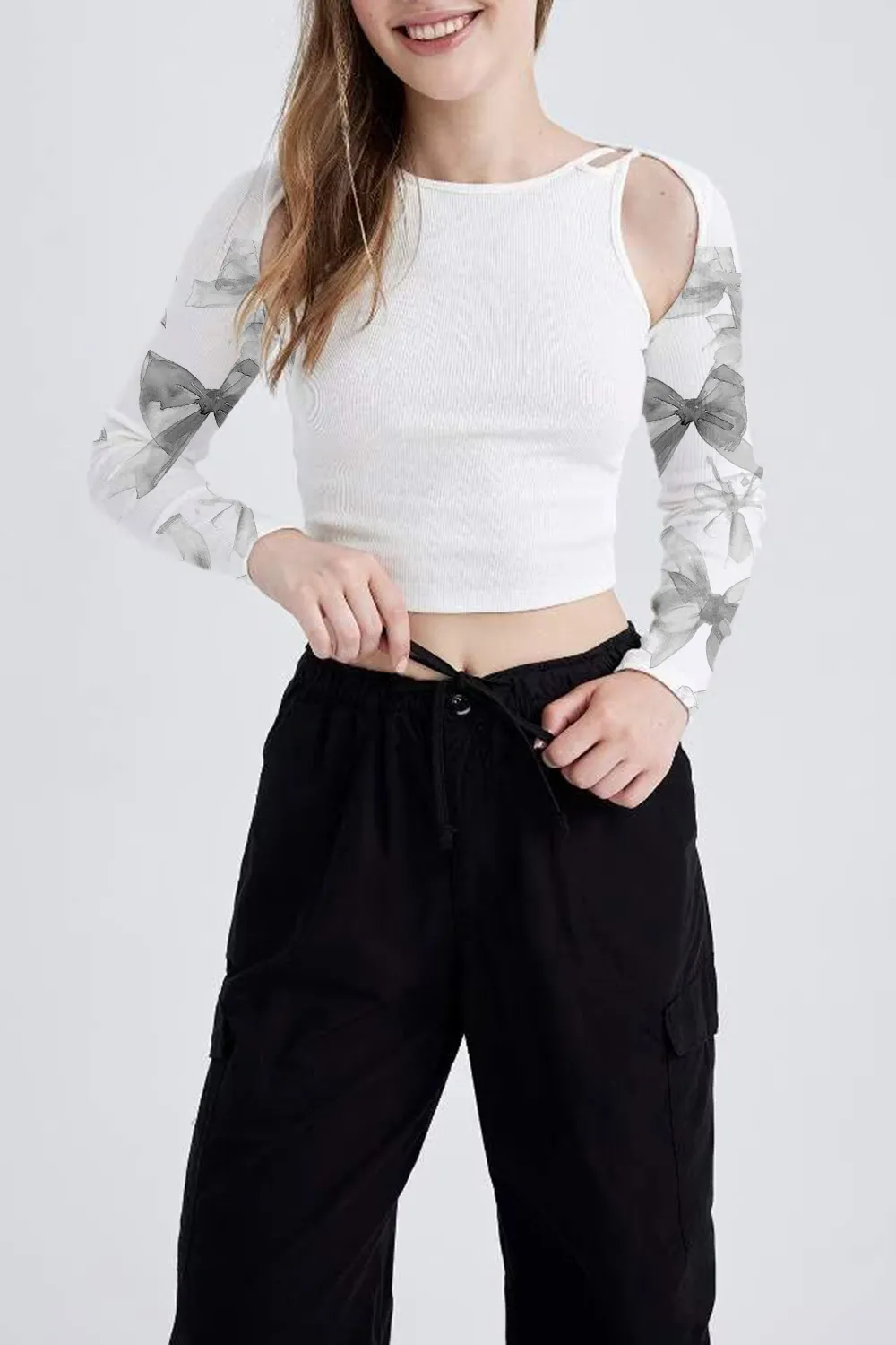 Slim Fit Camisole Long Sleeve T-Shirt
