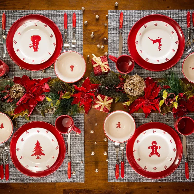 Winterfest 16 Piece Dinnerware Set, Service for 4