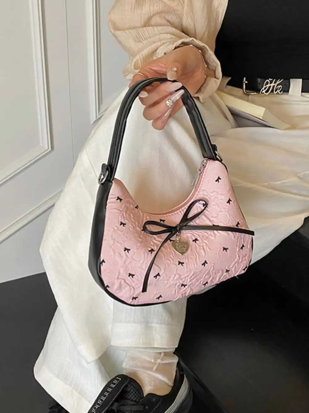 Bow Accent Shoulder Bag
