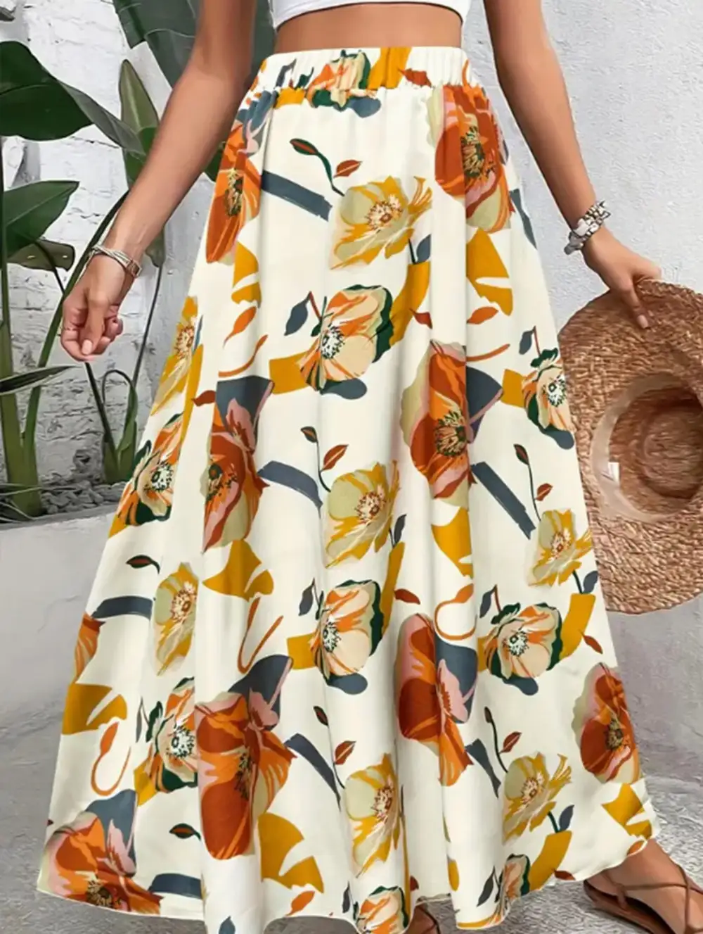 Everyday High Waist Midi Skirt