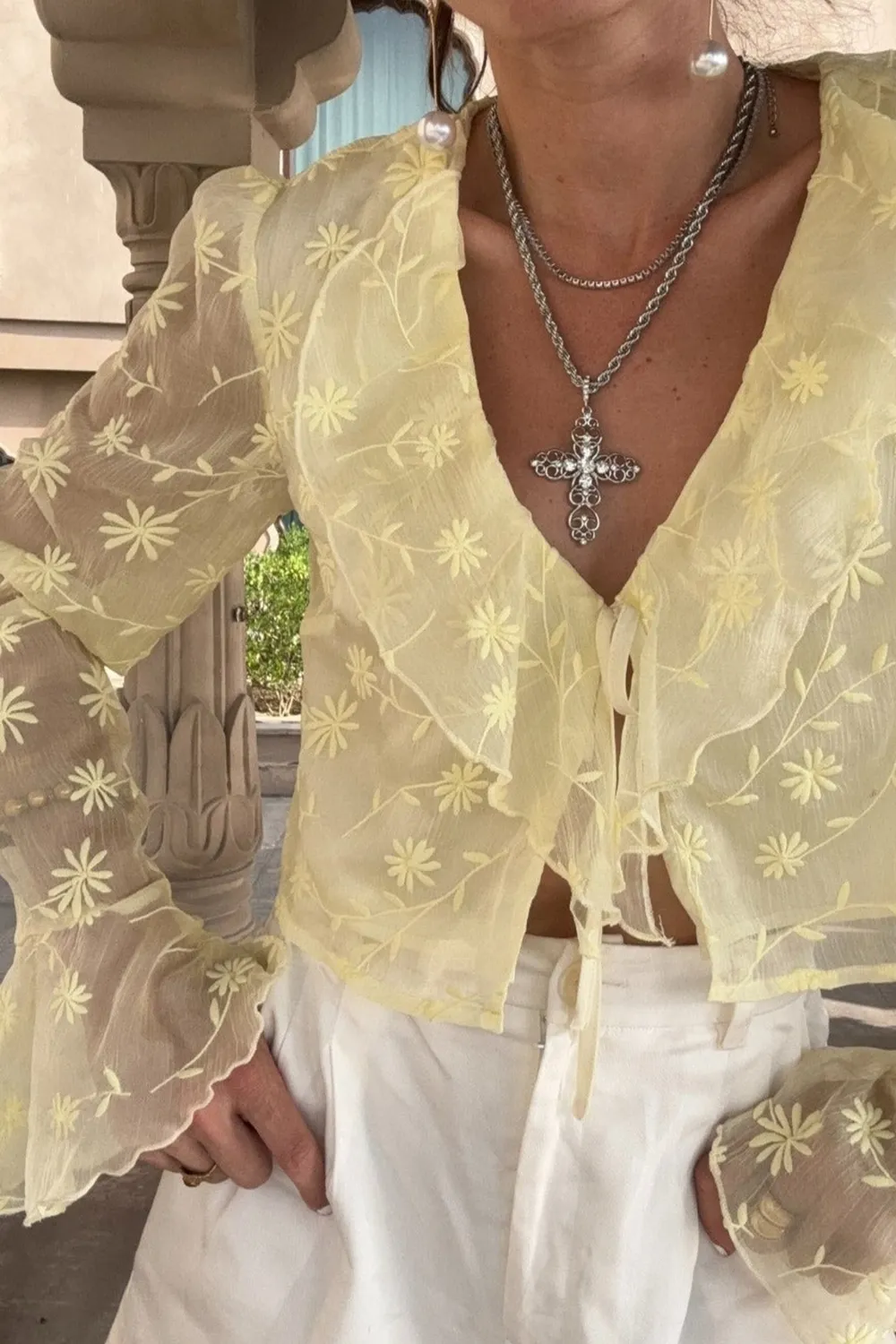 Yellow Ruffle Blouse