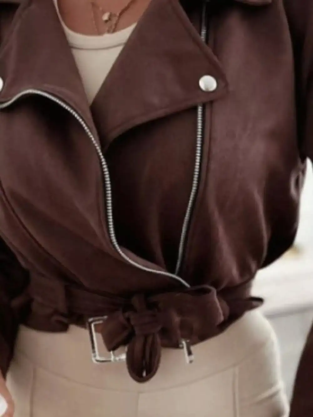 Zip Up Cropped Jacket Comfortable Layering Top