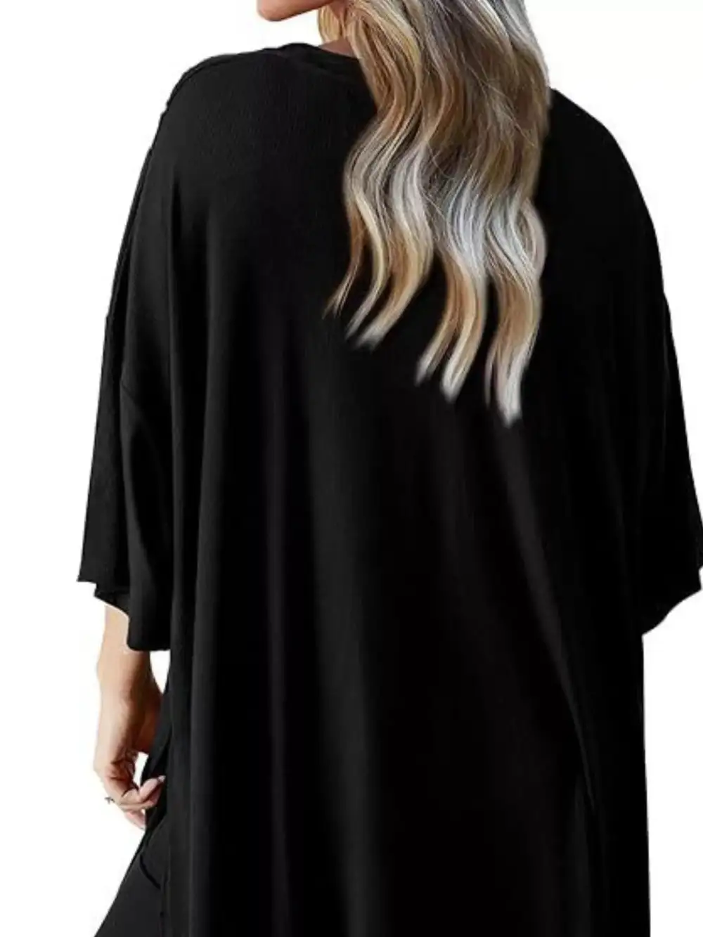 Relaxed Fit Round Neck Top and Pants Two Piece Set