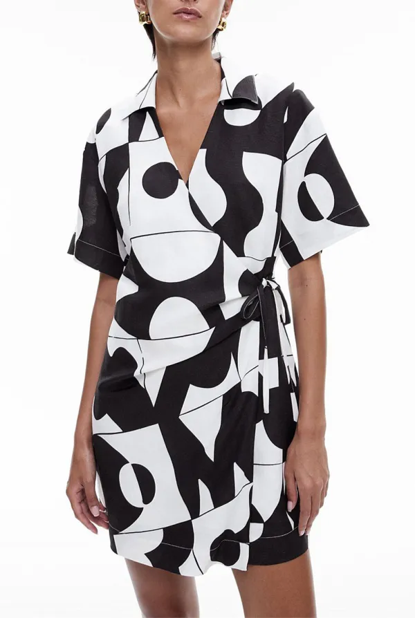 Retro Bow Tie Color Block Dress
