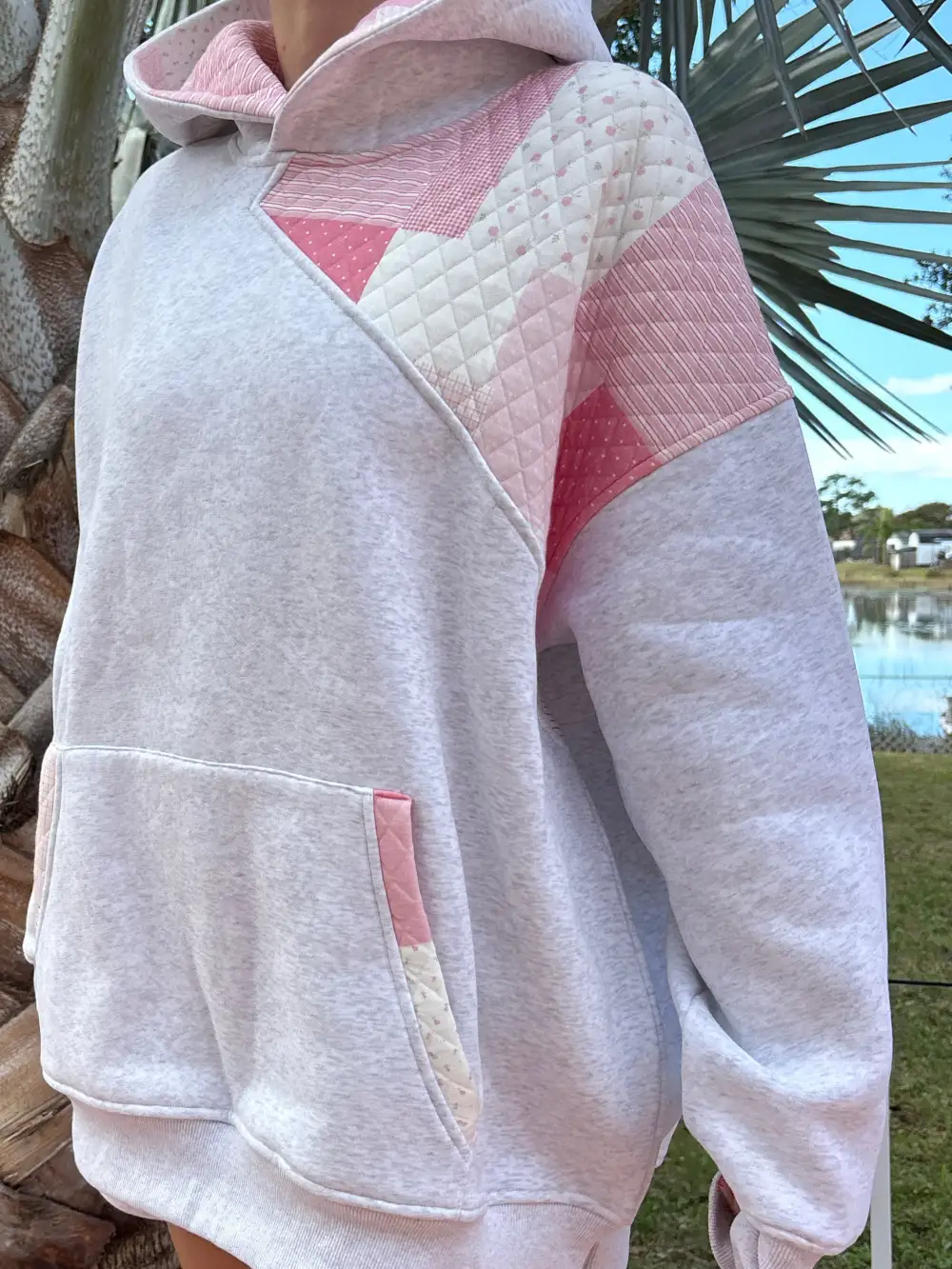 Everyday Quilted Patchwork Hoodie