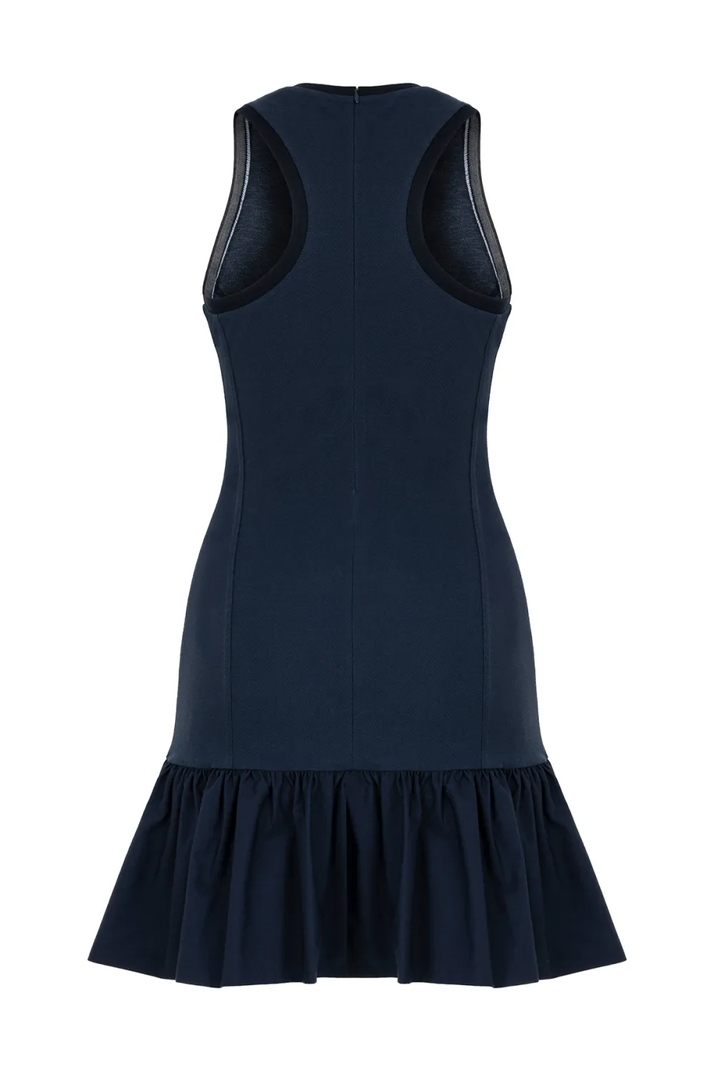 Crew Neck Pleated Mini Dress
