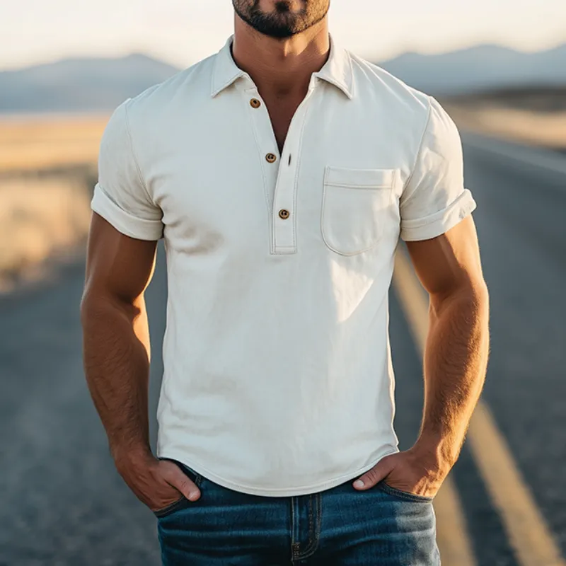 Laid Back Short Sleeve Collared Knit Shirt