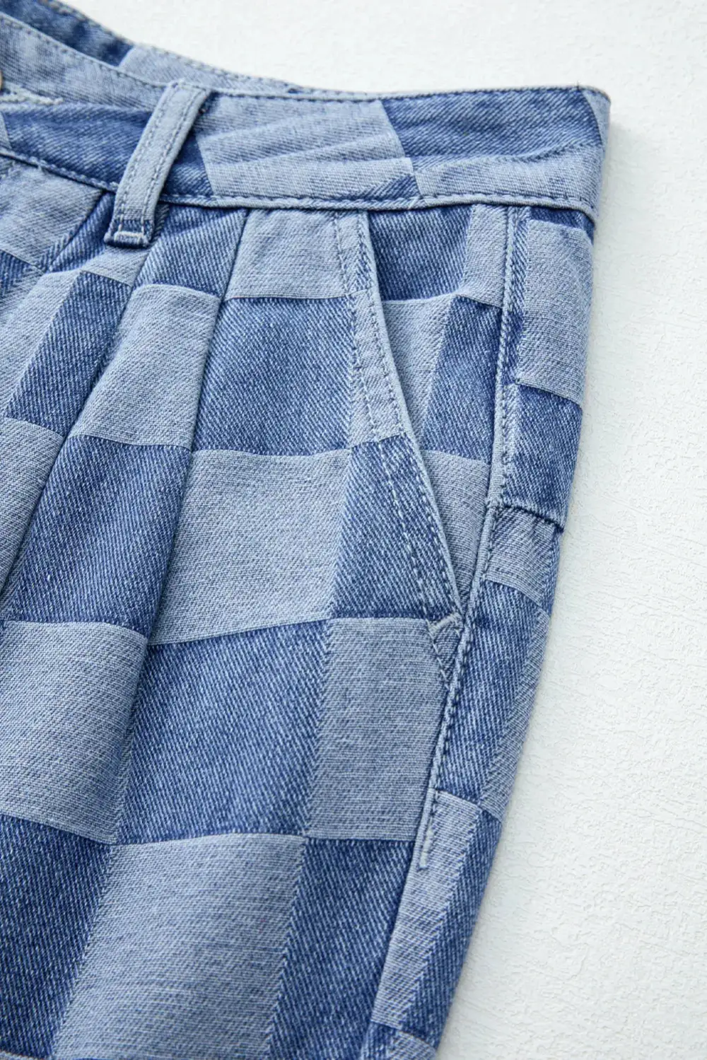 Wide Leg Checkered Dusk Jeans
