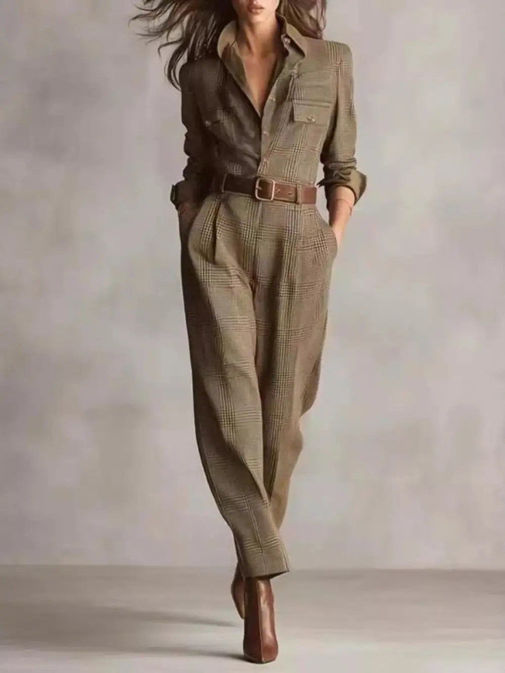 Polished Button Front Button Jumpsuit