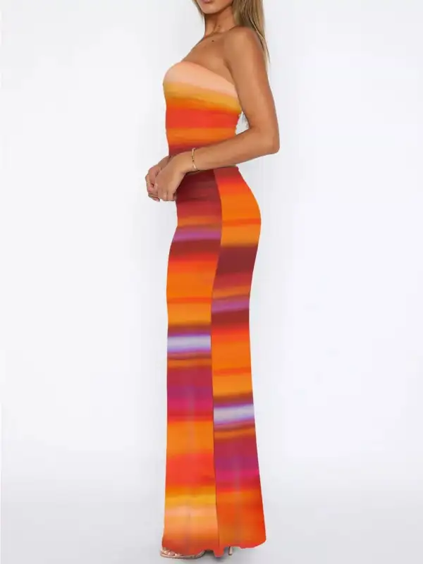 Calm Printed Striped Detail Coordinated Set