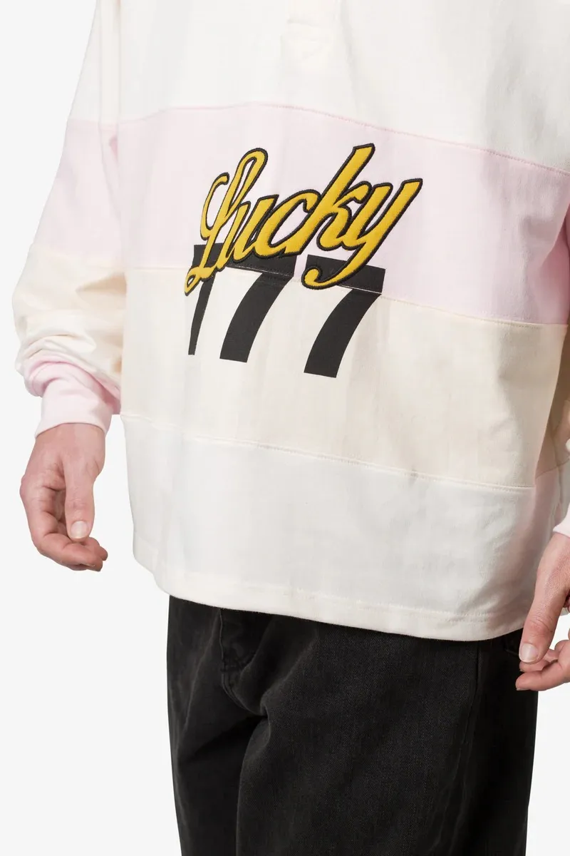 PINK AND BEIGE STRIPED RUGBY SHIRT