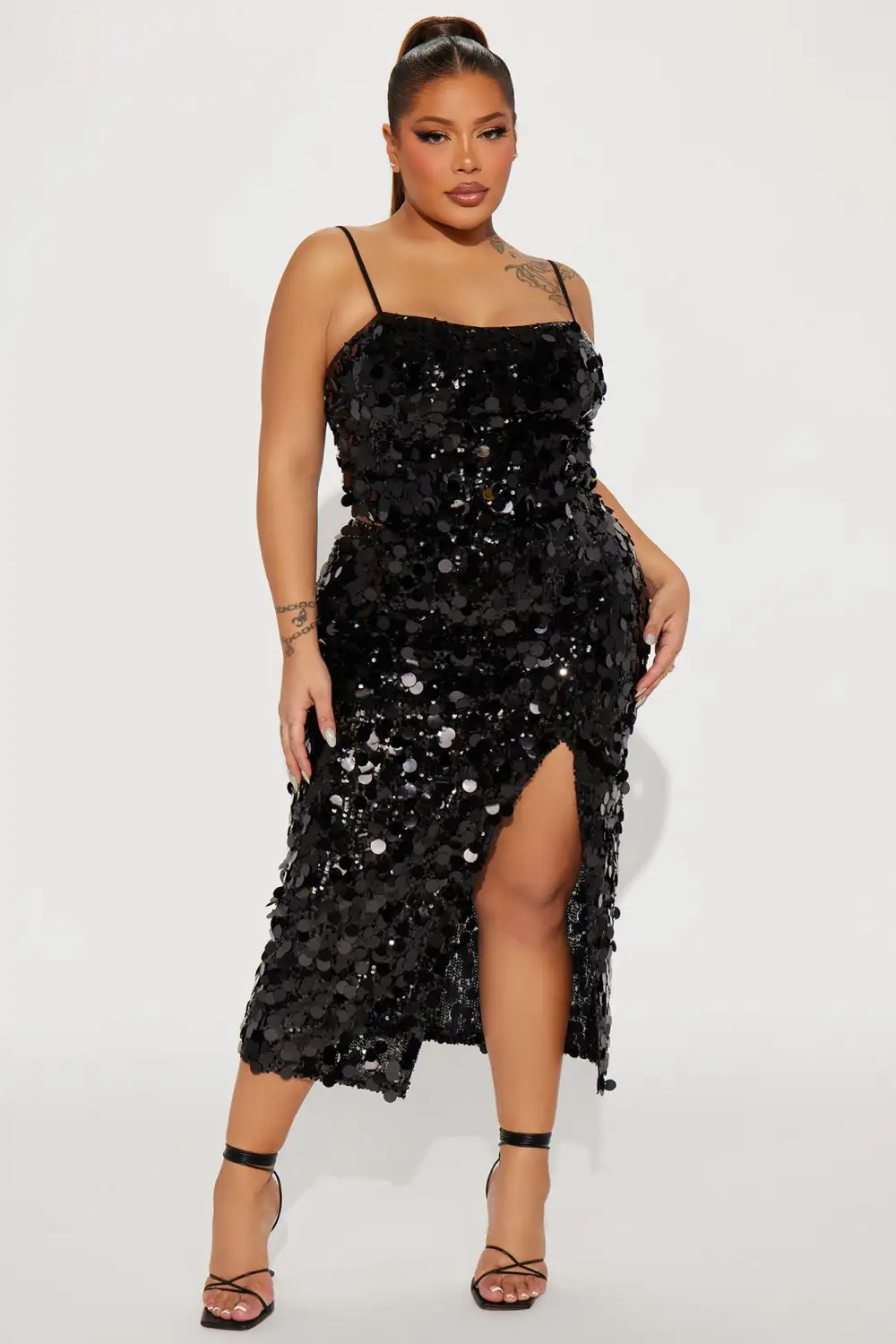 Radiant Sequin Skirt Set - Black