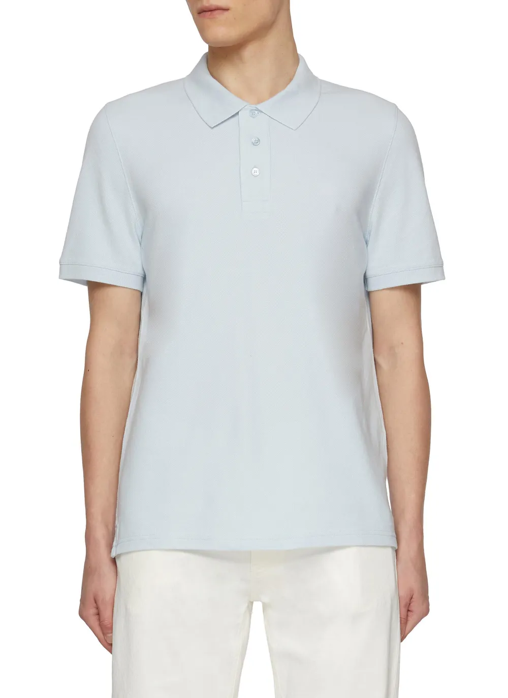 Daily Simple And Fresh Basic Style Light Blue Polo Shirt