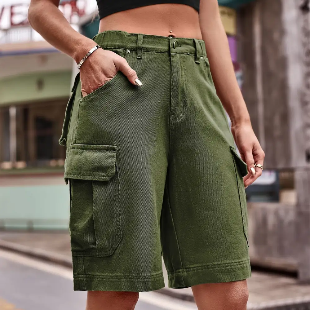 Relaxed Pocket Detail Utility Cargo Shorts