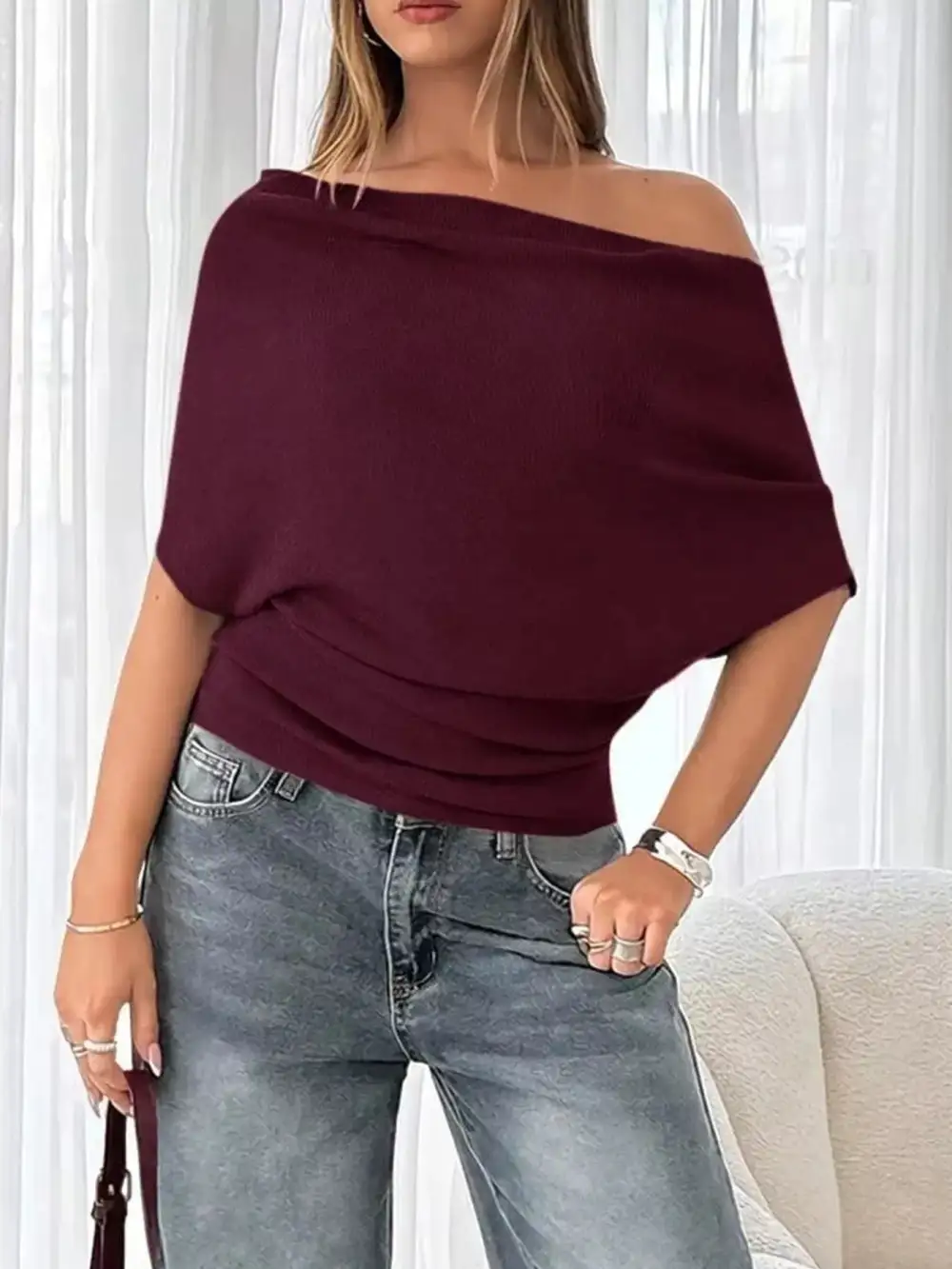 Shoulder Ruched T-Shirt