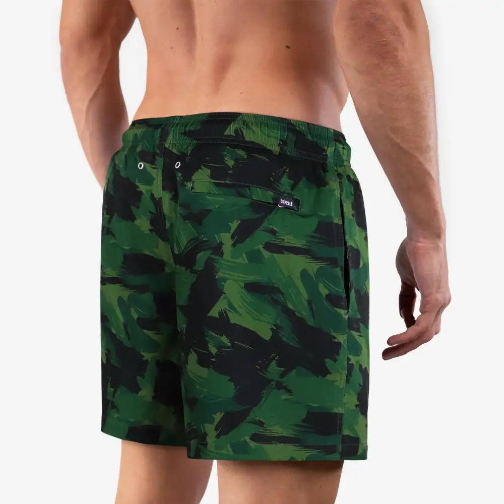 Green Camo - Mid-Length Hybrid Short