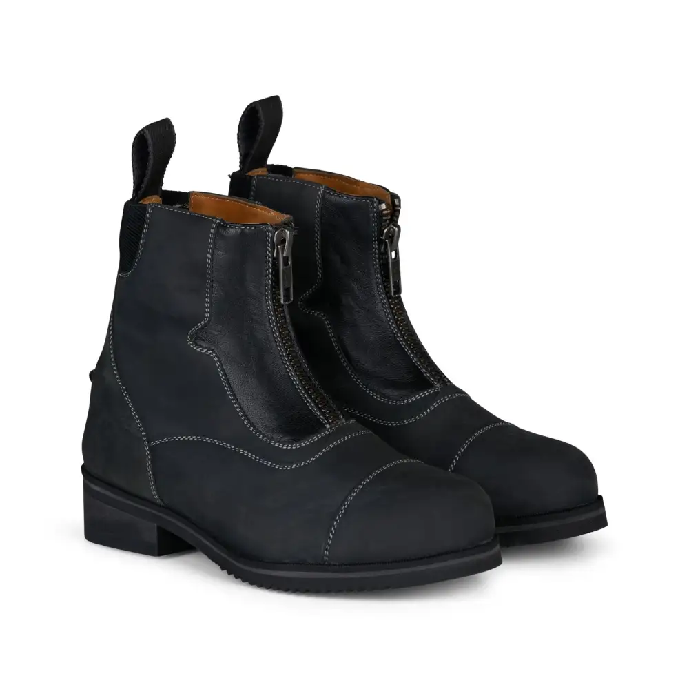 Polished Zip Leather Paddock Boots