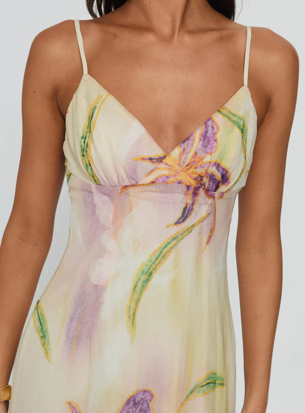 Flowing Column Beaded Maxi Dress