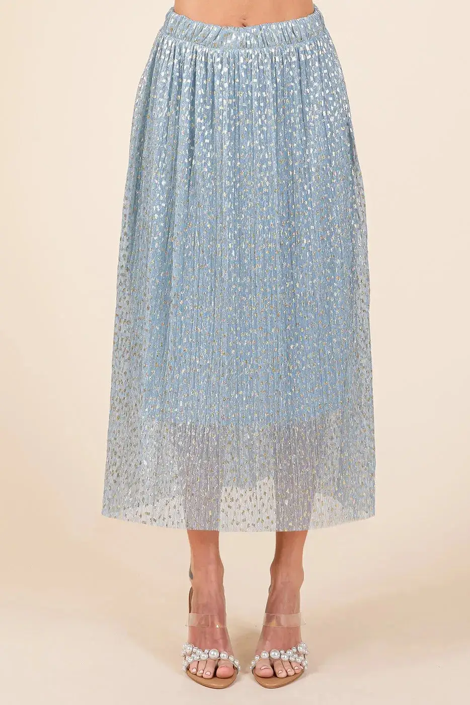 Mittoshop Metallic Midi Skirt