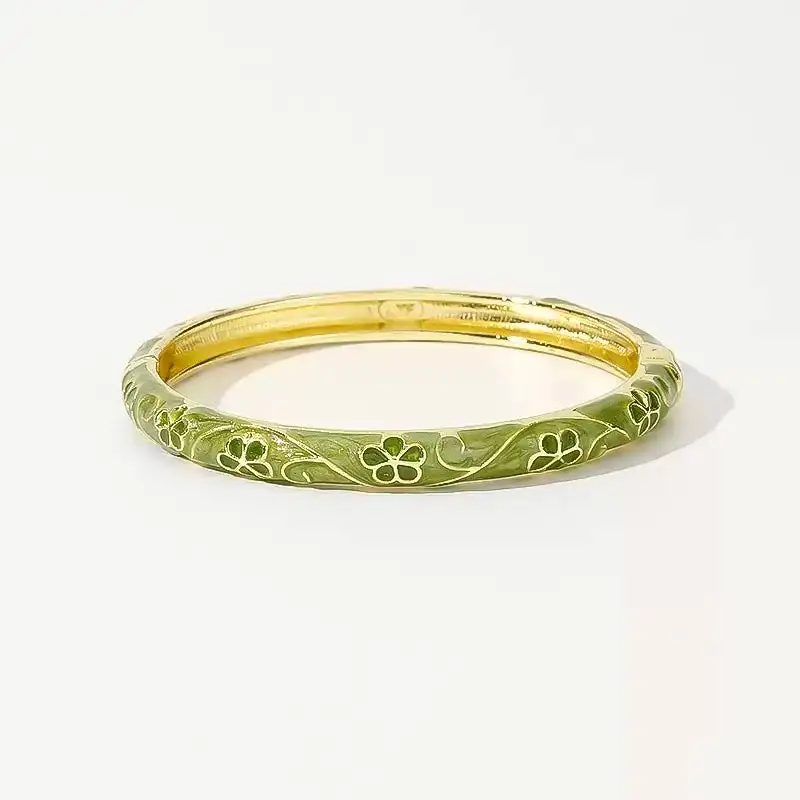 Whimsical Enamel Floral Vintage Fashion Bangle