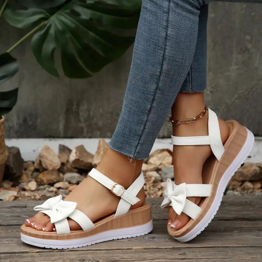 Wedge Bow Sandals