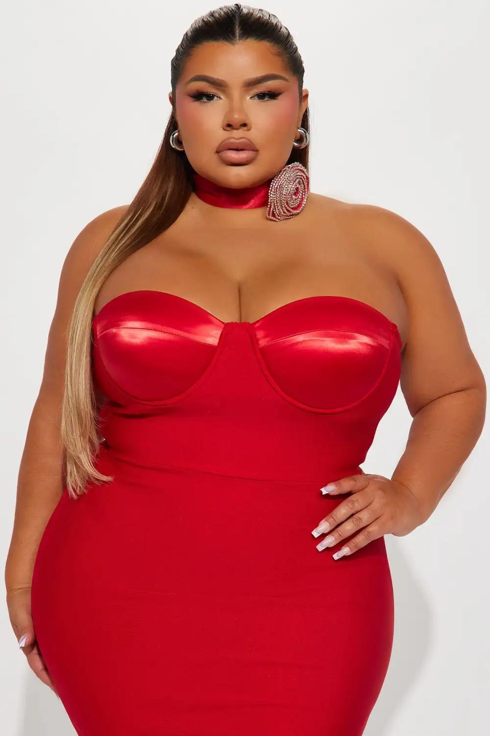 Divine Bandage Maxi Dress - Red