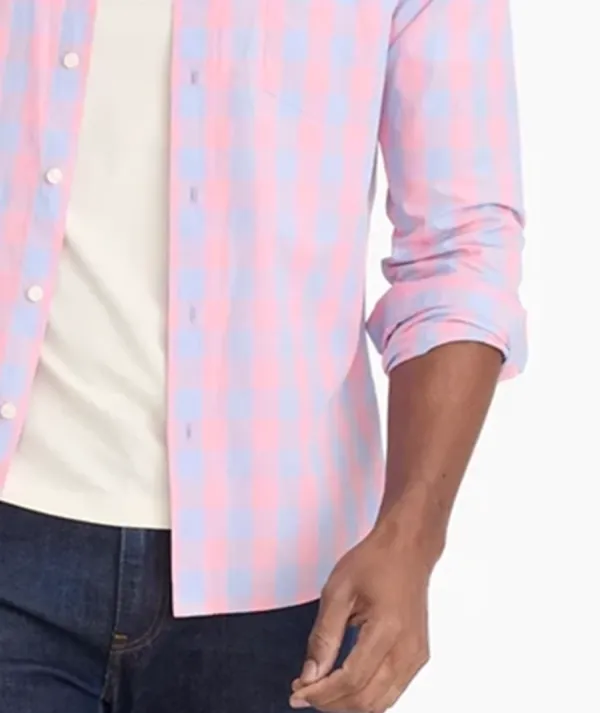 Men's Pink Casual Style Blouse