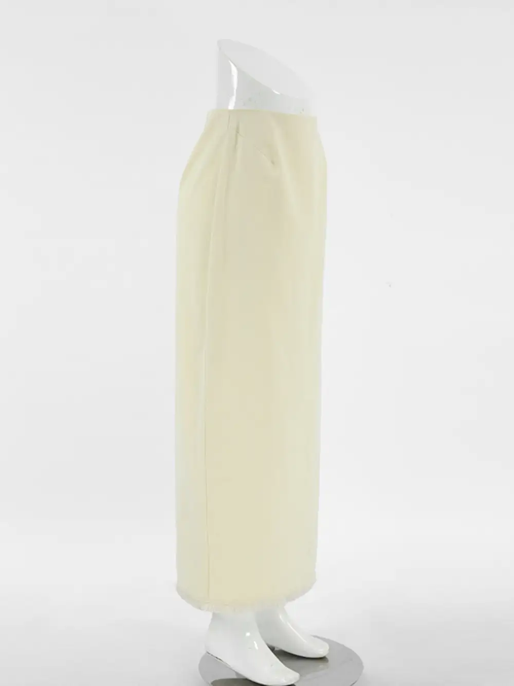 Cotton Blend Slit Skirt