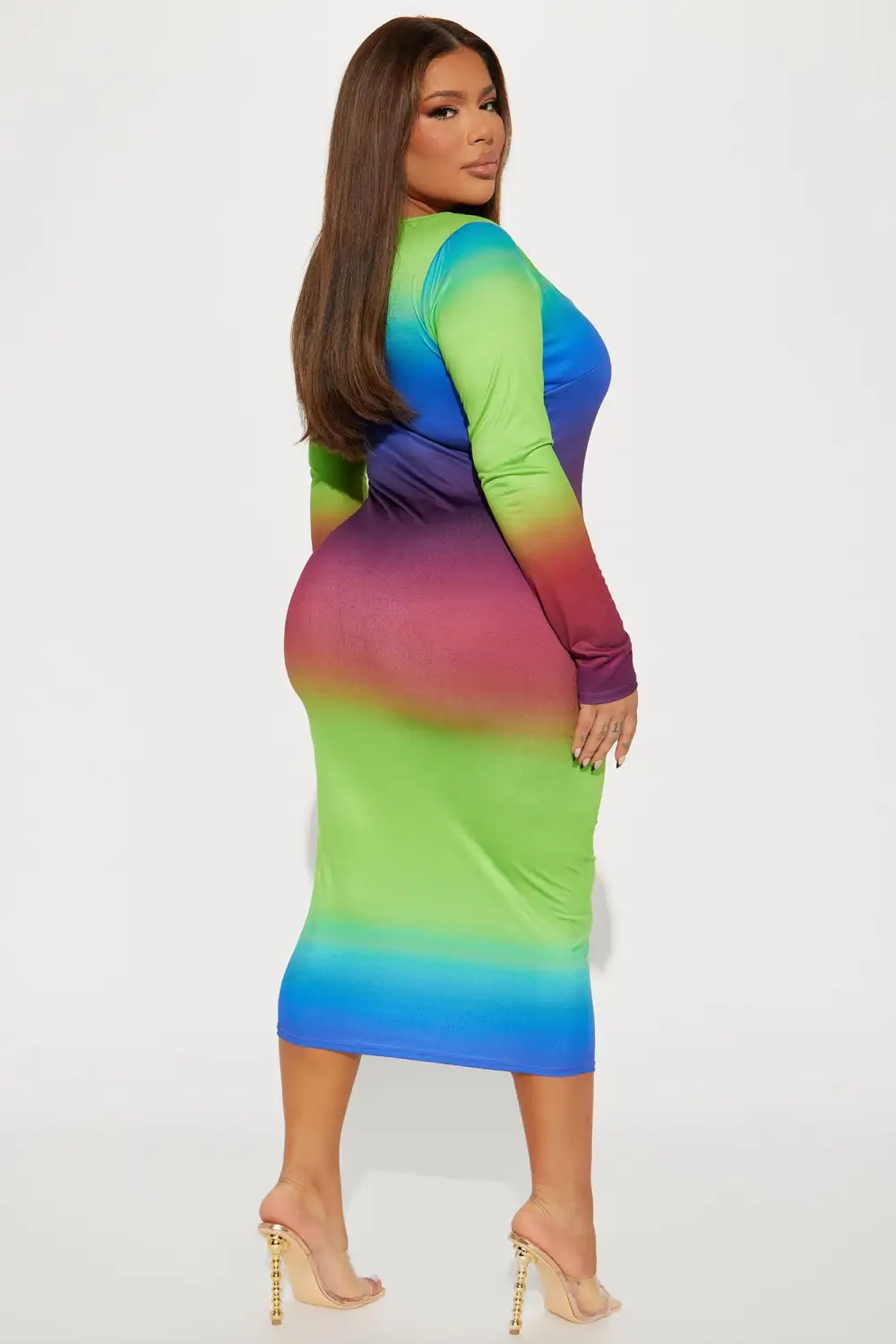 Shanice Midi Dress - Green/combo