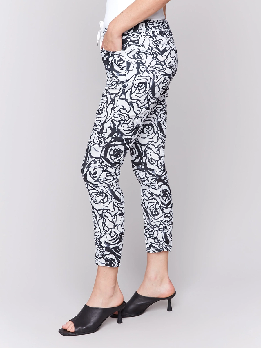 Slim Elastic Waist Casual Trousers