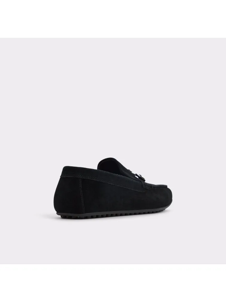 Black Retro Falt Bottom Leather Shoes