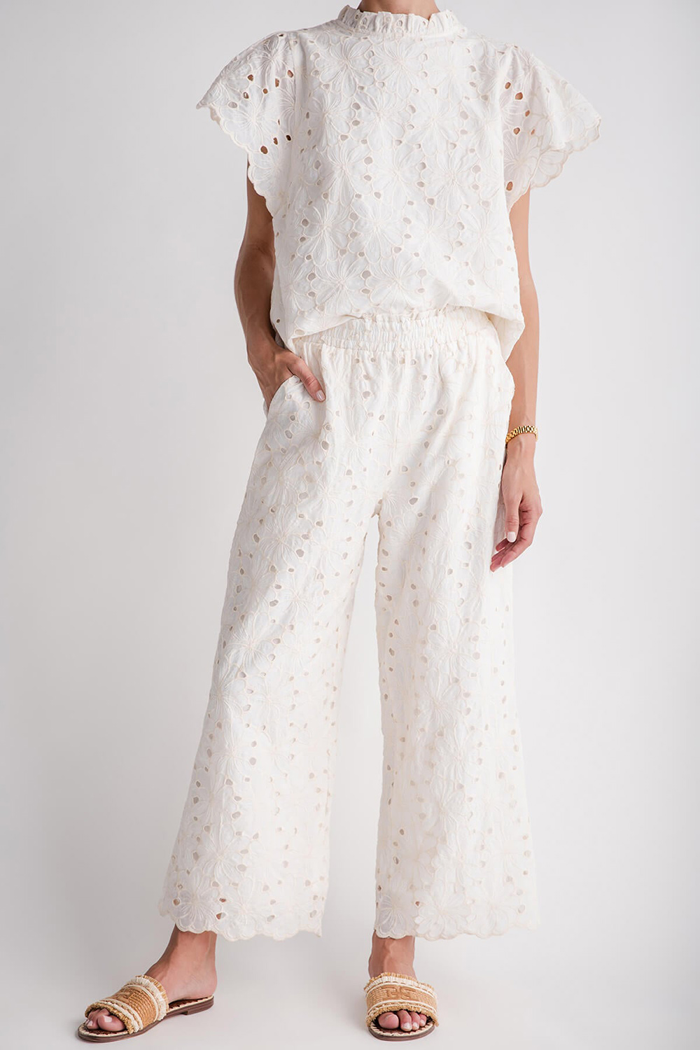 Jodifl Lace Pants - ivory