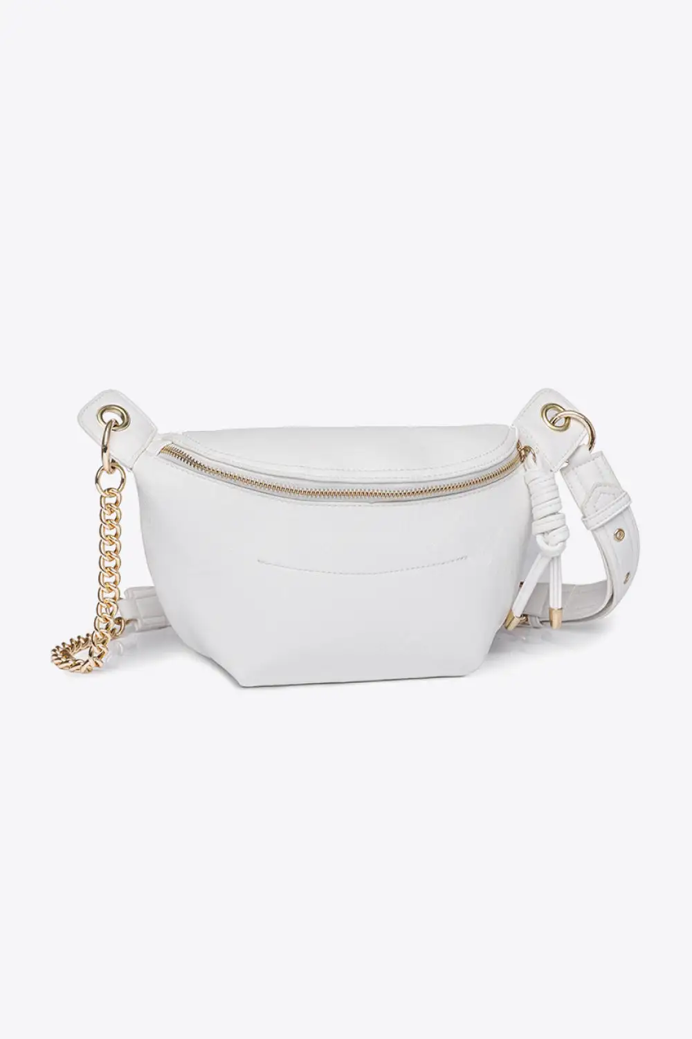 Chain Strap Faux Leather Crossbody Bag